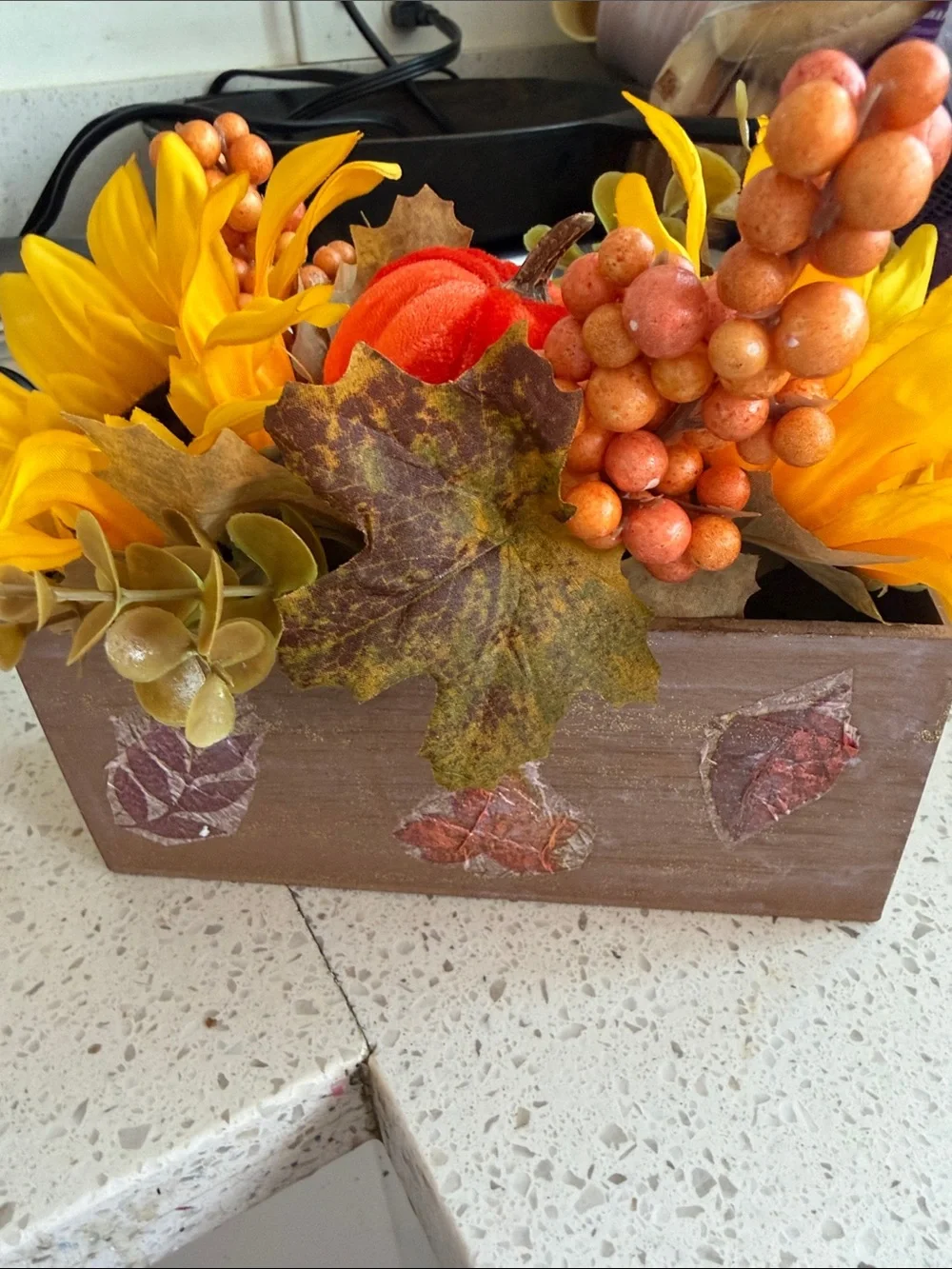 Faux Sunflower and Pumpkin Fall Centerpiece - Yellow & Orange New